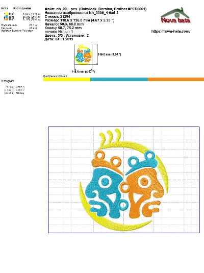 Gemini. Machine Embroidery Design 2 Sizes