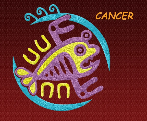 Zodiac sign Cancer. Machine Embroidery Design 2 sizes