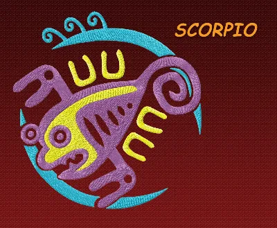 Знак зодиака Скорпион. Дизайн машинной вышивки 2 разм.