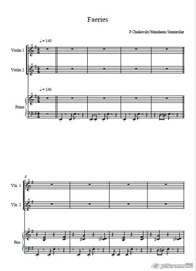 Faeries BY MANNHEIM STEAMROLLER (ноты ф-но и скрипка)