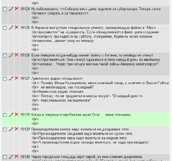 MYSQL database of jokes to 19124 pieces