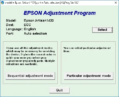 Adjustment Program Epson 1430