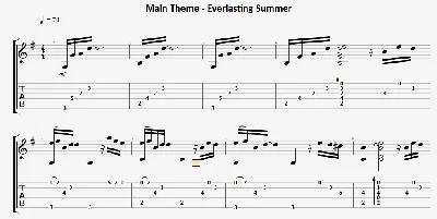 Main theme (Everlasting summer) - guitar notes+tabs