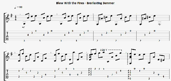 Blow with the Fires (Everlasting summer) - guitar tabs