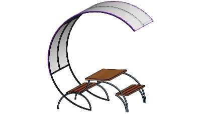 Drawings Bench-table transformer with canopy