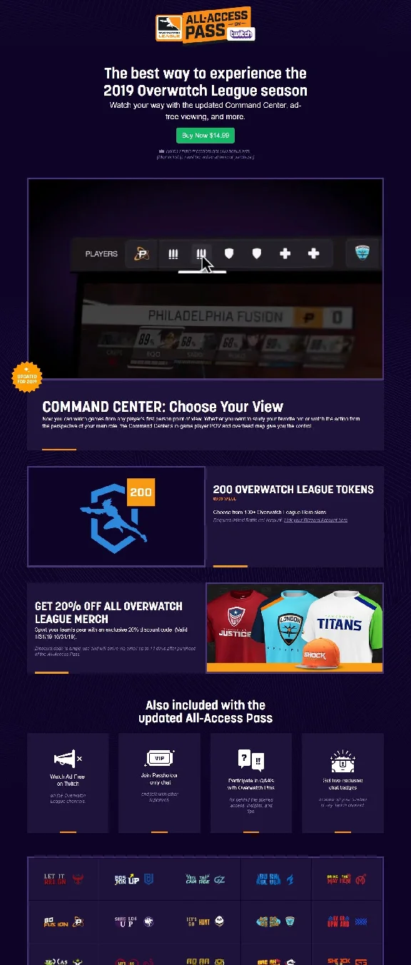 Twitch Gift Subscriptions All-Access Overwatch 2019 саб