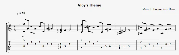 Aloy´s Theme (Horizon Zero Dawn) - guitar notes+tabs