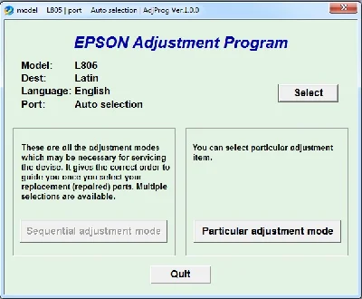 Adj Program EPSON L805