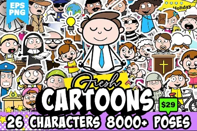 8,000+ Cartoon Character Vectors
