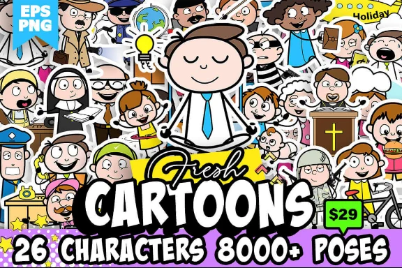 8,000+ Cartoon Character Vectors