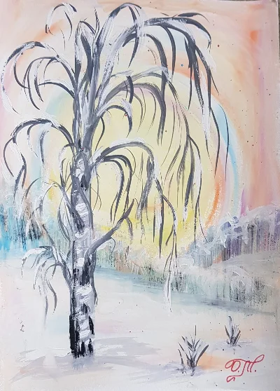 Видеокурс: рисуем "Снежные ели",  "Морозные узоры"