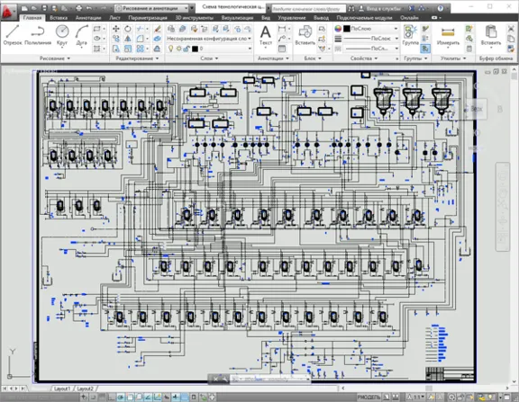 Схема технологическая цеха ХВО ТЭЦ
