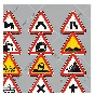 Road signs of Ukraine - Warning, Vector image