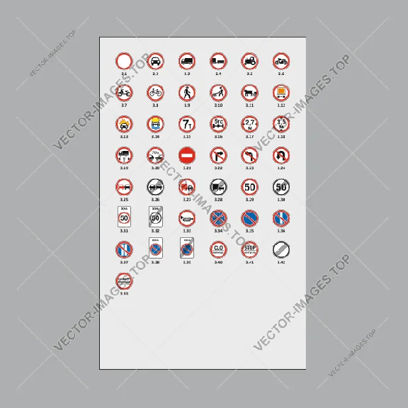 Road signs of Ukraine 2019, Vector image (vinyl-ready)