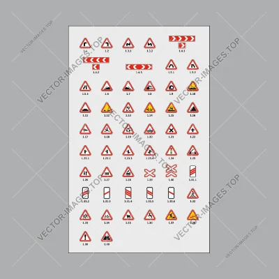 Road signs of Ukraine 2019, Vector image (vinyl-ready)