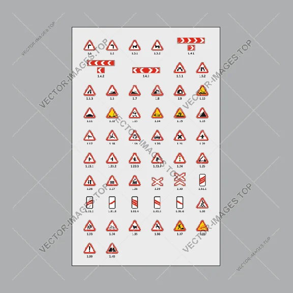 Road signs of Ukraine 2019, Vector image (vinyl-ready)