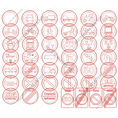 Дорожные знаки Украины – Запрещающие, вектор