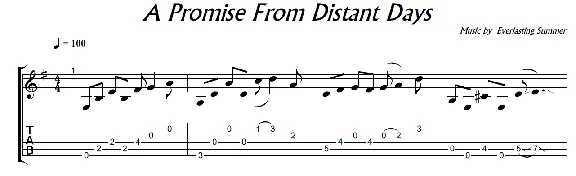 A Promise From Distant Days (ES) - guitar note+tab