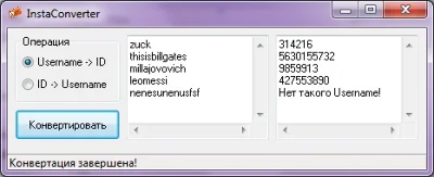 Username/ID Instagram-converter + Source