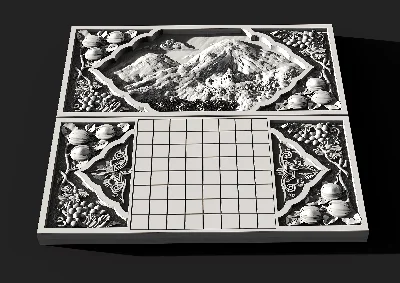 3d model of backgammon, chessboard for CNC machine