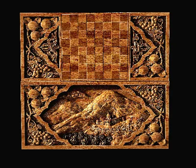 3d model of backgammon, chessboard for CNC machine