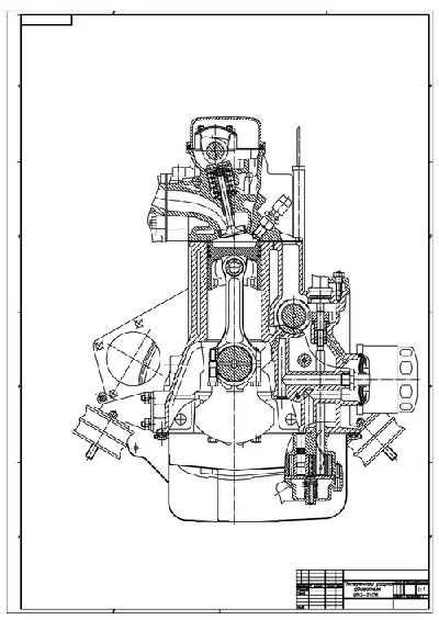 The cross section of the engine VAZ-2108