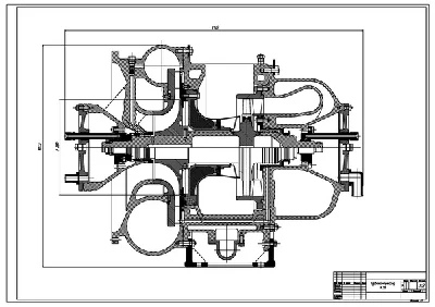 Longitudinal section of the turbocharger TC-38