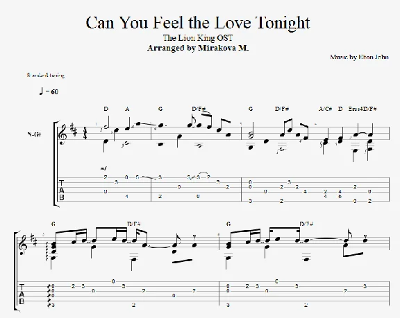 The Lion King OST - Can You Feel the Love Tonight