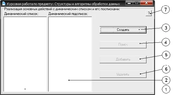 Coursework (Software implementation of dynamic lists)