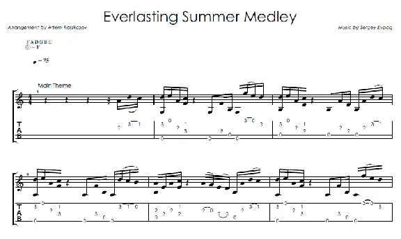 Everlasting Medley - Fingerstyle notes+tabs