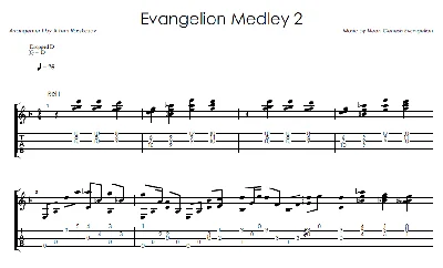 Evangelion Medley 2 - Fingerstyle notes+tabs
