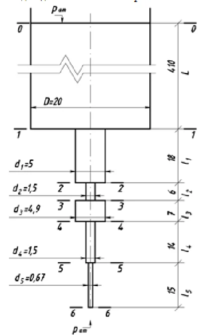 Given: installation (shown in the diagram), all sizes a