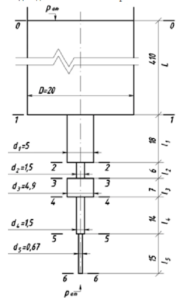 Given: installation (shown in the diagram), all sizes a