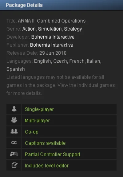 Arma II 2 Combined Operations (Steam gift /Region free)