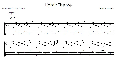 Light´s theme (Death Note) - Guitar notes+tabs