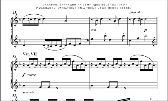 8с04 Вариации на тему "Два весёлых гуся", П.ЗАХАРОВ