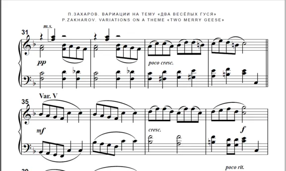 8с04 Вариации на тему "Два весёлых гуся", П.ЗАХАРОВ