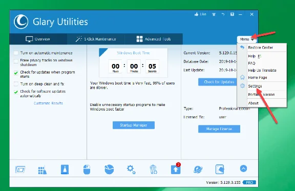 Glary Utilities Pro v.6.3 ключ до 14.12.2024