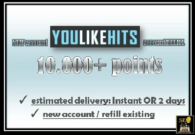 Youlikehits Account: 10,000 Points (NEW or REFILL)