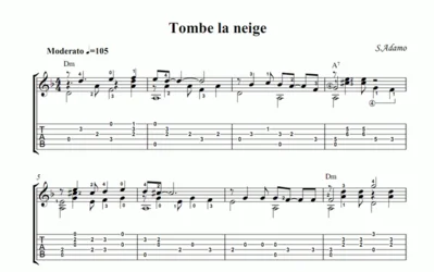S.Adamo - Tombe la neige (S.Adamo - Falling Snow) notes
