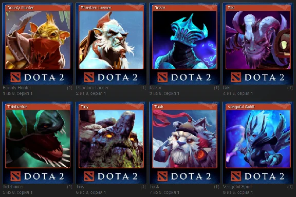 DOTA 2  - Set of 8 cards