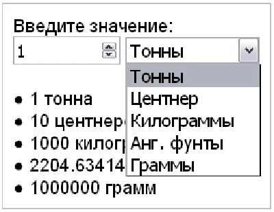 Calculator Converter Tons, kilograms, grams #0054