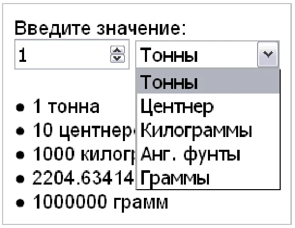 Calculator Converter Tons, kilograms, grams #0054