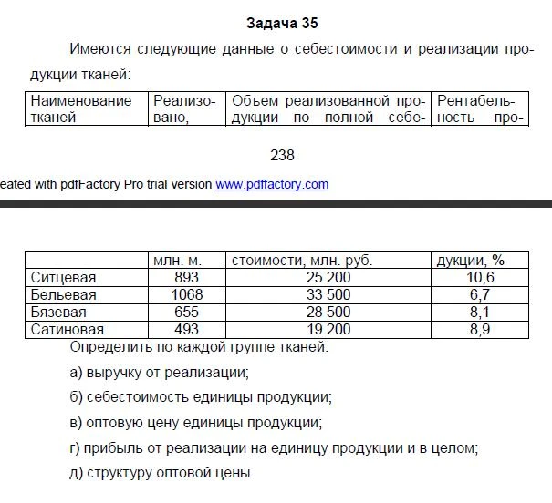 ТюмГУ Ценообразование вариант 10 ТГУ контрольная ТюмГУ