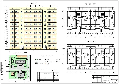 Курсовой АР №2. Девятиэтажный двухсекционный жилой дом