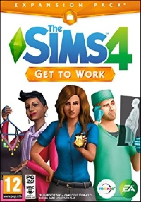 THE SIMS 4 GET TO WORK (Origin key) -- Region free