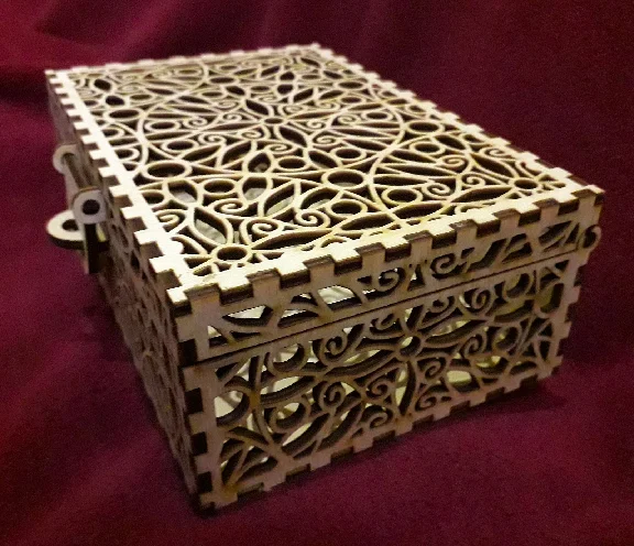 Patterned box DXF CDR vector model for laser cut cnc