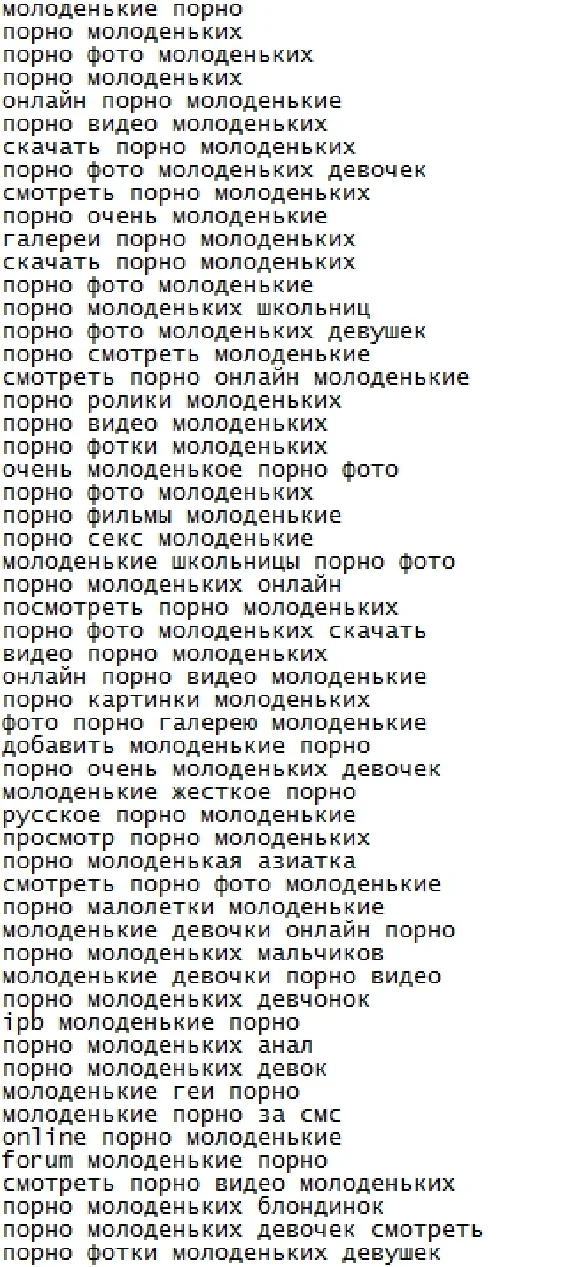 Keywords on the topic "adult." RU.