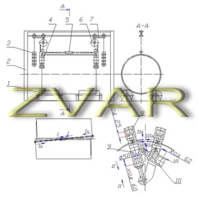 Drawing of stand to build longitudinal joints of shells