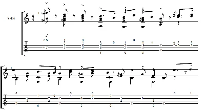 Sheet music for guitar: the March "Farewell of Slav"